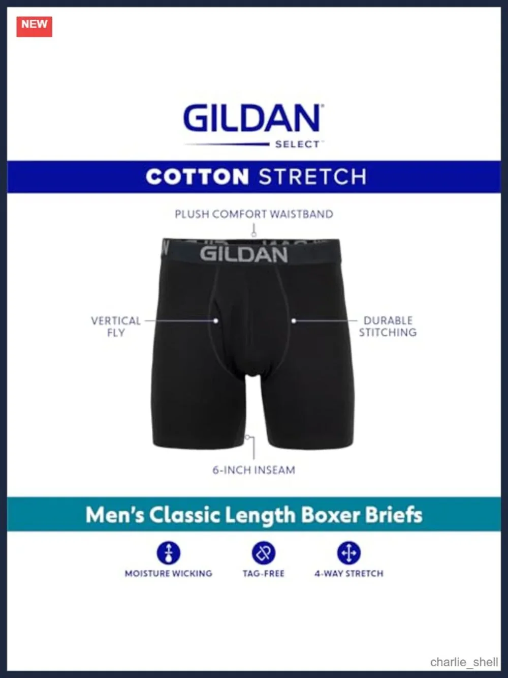 Men's Cotton Stretch Boxer Briefs Multipack Tag-Free Moisture Wicking